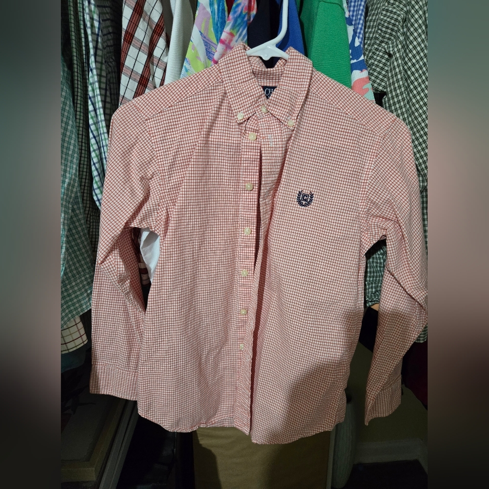 Boy's Chaps Orange Plaid Shirt